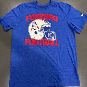 Nike Royal Blue Foxboro Football Graphic Tee with Red & White Accents